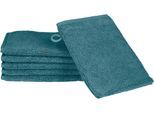 Waschhandschuh ROSS "Sensual Skin", blau (pazifik), B:16cm L:22cm, Frottier, Handtücher, Waschhandschuh, mit Aloe-Vera-Öl veredelt