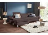 Ecksofa EXXPO - SOFA FASHION "Fiji, hochwertige Detailverarbeitung, Breite 292cm, L-Form", braun, B:292cm H:98cm T:167cm, Luxus-Kunstleder;Webstoff (100% Polyester);Webvelours (100% Polyester), Sofas, Ecksofa, bequem durch Kopf- und Armteilverstellung, wahlweise mit Bettfunktion