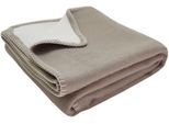 Wohndecke FRAMSOHN FROTTIER "Bio Flanell Doubleface", beige, B:150cm L:200cm, Baumwolle, Wohndecken, Wohndecke, mit Ziernaht, GOTS zertifiziert