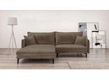 Ecksofa HOME AFFAIRE "ALEXANDRIA mit Recamiere rechts oder links bestellbar, moderne Bezüge", grau (taupe), B:246cm H:86cm T:190cm, 100% Polyester, Sofas, Ecksofa, L-Form mit Wellenunterfederung, Maße: B/H/T 246/86/190 cm