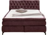 Boxspringbett JOCKENHÖFER GRUPPE "Scarlett mit einer hochwertigen 7-Zonen-Tonnentaschenfederkernmatratze", lila (aubergine 423, 15), B:192cm L:230cm, Bezug Bett: veloursartig (100% Polyester);Topper und Matratzenspiegel: 100% Polyester, Komplettbetten, Boxspringbett, und einem 9cm Kaltschaum-Topper