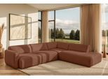 Ecksofa HOME AFFAIRE "Myrland Wohnlandschaft", rot (ginger), B:310cm H:72cm T:250cm, 100% PES, Sofas, Ecksofa, Breite 310 cm, L-Form, Chenille, Easy Clean Stoff, mit Kaltschaum