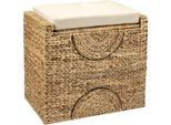 Hocker, beige (natur), B:56cm H:50cm T:35cm, Hocker, Hocker