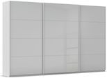 Schwebetürenschrank OTTO HOME "Kleiderschrank Schrank Garderobe AGORDO mit Glasfront", grau (seidengrau, glas seidengrau), B:360cm H:229cm T:62cm, Holzwerkstoff, Schränke, Schwebetürenschrank, durchdachte Innenausstattung, in 4 Breiten und 2 Höhen MADE IN GERMANY