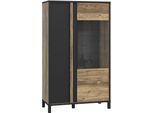 Highboard FORTE "Hayato", beige (schwarz, alpine kiefer), B:95,4cm H:158,8cm T:42cm, Sideboards, Highboard, Höhe ca. 159 cm