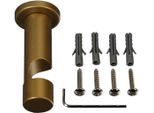 Träger LIEDECO, grau (messingfarben), Ø:2cm, Gardinenstangenhalterungen, Träger, für Gardinenstangen Ø 20 mm
