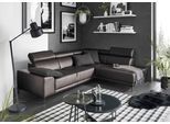 Ecksofa 3C CANDY "Greve modern und bequem, inkl. manueller Kopfteilverstellung, L-Form", braun, B:249cm H:79cm T:209cm, 100% Leder, Sofas, Ecksofa, wahlweise mit motorischem Sitzvorzug