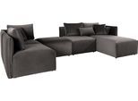 Wohnlandschaft OTTO HOME "Nöre U-Form", grau, B:340cm H:86cm T:172cm, Struktur fein (100% Polyester);Struktur (100% Polypropylene);Webstoff (100% Polyester);Samtoptik (100% Polyester);Luxus-Microfaser Lederoptik (100% Polyester);Baumwoll-/Leinenmix (60% Baumwolle/40% Leinen), Sofas, Wohnlandschaft, 5 Teile, in vielen Bezugsqualitäten und Farben s. auch "Nöre"