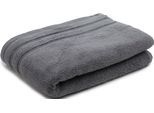Badetuch GÖZZE "Monaco", grau (anthrazit), B:70cm L:140cm, Walkfrottier, Obermaterial: 100% Baumwolle, Handtücher, Badetuch, Uni Farben, mit gewellter Bordüre, reine Baumwolle
