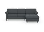 Ecksofa SIT & MORE "Marano L-Form", grau (dunkelgrau), B:257cm T:166cm, 100% Polyester, Sofas, Ecksofa, inklusive Kopfteilverstellung, wahlweise mit Bettfunktion, Bettkasten