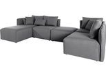 Wohnlandschaft OTTO HOME "Nöre U-Form", grau (hellgrau), B:340cm H:74cm T:172cm, Struktur fein (100% Polyester);Struktur (100% Polypropylene);Webstoff (100% Polyester);Samtoptik (100% Polyester);Luxus-Microfaser Lederoptik (100% Polyester);Baumwoll-/Leinenmix (60% Baumwolle/40% Leinen), Sofas, Wohnlandschaft, 5 Teile, in vielen Bezugsqualitäten und Farben s. auch "Nöre"