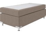 Boxspringbett "Holland", beige (schwarz beige), B:92cm L:201cm, Strukturstoff (77% Polyester und 23% Viskose), WESTFALIA SCHLAFKOMFORT, Komplettbetten, Boxspringbett, ohne Kopfteil, frei im Raum stellbar