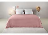 Tagesdecke OTTO HOME "Violetta, leichter Überwurf mit Rüschen, ohne Füllung", rosa (rosé), B:240cm L:250cm, Baumwolle, Tagesdecken, Tagesdecke, mit Volants, 100% Baumwolle, auch als Tischdecke verwendbar
