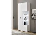 Vitrine HOME AFFAIRE "LONG ISLAND, Stauraumvitrine", weiß, B:80cm H:200cm T:35cm, Holzwerkstoff, Schränke, Vitrine, in moderner Trendfarbe,inklusive senkrechter Beleuchtung,Breite 80 cm