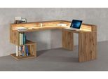 Eckschreibtisch HOME AFFAIRE "Esse, Schreibtisch im modernen Design", braun (wotan eichefarben), B:180cm H:92,5cm T:160cm, Tische, Eckschreibtisch, mit oder ohne Monitoraufsatz Breite 180/160 cm, "Made in Italy"