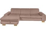 Ecksofa, rosa (rose), SET ONE BY MUSTERRING, Sofas, B/H/T: 307cm x 86cm x 195cm, Cord, Ottomane links, Sitzhöhe 49cm,Sitztiefenverstellung im 3-Sitzer,Kopfteilverstellung,ohne Bettfunktion,ohne Bettkasten, 88% Polyester;12% Polyamid, Ecksofa, whlw. mit Funktion, Kaltschaum, in Cord, rose, Sitzhöhe 49, B:307cm H:86cm T:195cm