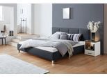 Polsterbett, schwarz, B:210cm H:98cm L:210cm, Bezug Bett: 100% Polyurethan;Bonnell-Federkernmatratze: 51% Polypropylen, 39% Polyester, 10% Baumwolle;Kaltschaummatratze: 100% Polyester, Bezug abnehm- und waschbar bis 60C, WESTFALIA SCHLAFKOMFORT, Betten, Polsterbett