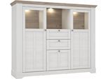 Highboard FORTE "Iloppa", braun (schnee eiche, nelson eiche), B:165cm H:136,1cm T:44,3cm, Sideboards, Highboard, Höhe ca. 136 cm