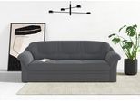 3-Sitzer DOMO COLLECTION "Montana für kleine Räume, Breite 184cm, komfortabel und zeitlos", grau (dunklegrau), B:184cm H:84cm T:82cm, 100% Polyester, Sofas, 3-Sitzer, bequeme Armlehnen