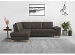 Ecksofa SIT & MORE "Westham L-Form", grau (anthrazit), B:261cm H:88cm T:179cm, 100% Polyester, Sofas, Ecksofa, mit Ottomane, mit oder ohne Bettfunktion, Bettkasten, Verstellung