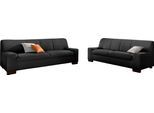 Polstergarnitur DOMO COLLECTION "Norma kubisch und zeitlos", schwarz, H:74cm, Sitzmöbel-Sets, Polstergarnitur, bestehend aus je einem 2- und 3-Sitzer