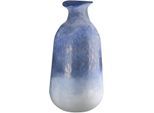 Tischvase GILDE "Vase Azur blau H. 37 cm", blau, B:17cm H:37cm T:17cm, Glas, Vasen, Tischvase