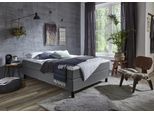 Boxbett "Happy", grau, B:140cm L:200cm, Bettgestell und seitliche Einfassung der Matratzen: Strukturstoff, 100% Polyester;Spiegelfläche der Matratze: 100% Polyester;Topper: 100% Polyurethan, Bezug (100% Polyester);Bezug Kopfkissen und Steppdecke: Microfaser (100% Polyester), waschbar bis 95C;Füllung Kopfkissen und Steppdecke: silikonisierte Hohlfaser (100% Polyester), anti-alergisch, ATLANTIC HOME