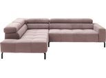 Ecksofa HOME AFFAIRE "Claya, L-Form, incl. Kopfteilverstellung, Breite 276 cm", rosa (altrosa), B:276cm H:71cm T:219cm, 95% Polyester, 5% Nylon, Sofas, Ecksofa, wahlweise elektrischer Sitzvorzug