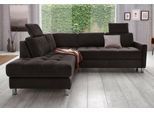 Ecksofa SIT & MORE "Pablo L-Form", schwarz, B:233cm H:78cm T:196cm, Struktur fein (100% Polyester);Struktur (100% Polyester), Sofas, Ecksofa, wahlweise mit Bettfunktion