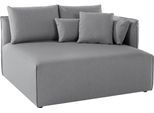 Ottomane OTTO HOME "Nöre", grau (hellgrau), B:138cm H:86cm T:128cm, 100% Polypropylene, Sofas, Ottomane, kurzes Lounge-Modul - zum Zusammenstellen, Breite 138 cm, Tiefe 128 cm