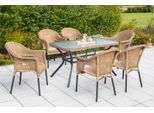 Garten-Essgruppe MERXX "Ravenna", beige (natur), Sitzmöbel-Sets, Garten-Essgruppe