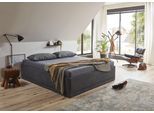 Polsterbett "Texel", schwarz, B:186cm H:42cm L:206cm, Bezug Bett: Veloursstoff 100% Polyester;Bonnell-Federkernmatratze: 51% Polypropylen, 39% Polyester und 10% Baumwolle;Kaltschaummatratze: 100% Polyester, Bezug abnehm- und waschbar bis 60C;Kissenbezug: 100% Polyester, Füllung : 100% Polyester (Hohlfaser), WESTFALIA SCHLAFKOMFORT, Betten, Polsterbett, Komforthöhe mit Zierkissen, Bettkasten bei Au