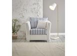 Sessel HOME AFFAIRE "CALIFORNIA", beige (hellbeige), B:95cm H:88cm T:96cm, 100% PES, Sessel, Sessel, maritimer Landhausstil, Sessel mit Holzfüßen Weiß lackiert