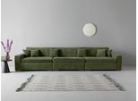 3-Sitzer HOME AFFAIRE "Skara XXL", grün, B:400cm H:86cm T:130cm, 100% Polyester, Sofas, 3-Sitzer, Lounge-Sofa XXL mit Federkern-Polsterung, in vielen Bezugsvarianten