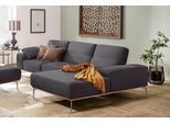 Ecksofa W.SCHILLIG "run, Designsofa mit tollem Sitzkomfort, bequem, L-Form", grau (anthrazit w82), B:319cm H:88cm T:178cm, Longlife Xtra-Leder Z73: Naturwalkleder der Luxusklasse aus den erlesensten Rohhäuten. Hautstärke 1, 1 – 1, 3 mm;ROHLEDER Jacquard-Flachgewebe Q2 W60 (63% Polyester, 37% Polyacryl);ROHLEDER Chenille-Flachgewebe Q2 W77 (68% Polyacryl, 32% Polyester);Stoff S37 (100% Polyester),