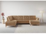 Wohnlandschaft SIT & MORE "Göteborg", braun (macchiato), B:327cm H:90cm T:226cm, Sofas, Wohnlandschaft, inkl. Sitztiefenverstellung, wahlweise mit Bettfunktion & Bettkasten