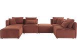 Wohnlandschaft OTTO HOME "Nöre U-Form", orange (terra), B:340cm H:86cm T:172cm, 92% Polyester, 8% Polyamid, Sofas, Wohnlandschaft, 5 Teile, in vielen Bezugsqualitäten und Farben s. auch "Nöre"