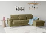 Ecksofa SIT & MORE "Sinatra L-Form", grün (olive), B:258cm H:85cm T:170cm, 98% Polyester, 2% Polyamid, Sofas, Ecksofa, mit Recamiere, optinal mit Kopfteilverstellung und Armteilfunktion