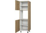 Backofenumbauschrank KOCHSTATION "KS-Trea SB-195-3", braun (eiche astig), B:60cm H:195cm T:56cm, Schränke, Backofenumbauschrank, mit zwei Türen und zwei Einlegeböden, Höhe 195 cm