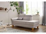 Recamiere HOME AFFAIRE "Conville", grau (elephant), B:194cm H:84cm T:93cm, 100% Polyester, Sofas, Recamiere, incl. Kopfteilverstellung, Federkern, wahlweise mit Bettkasten