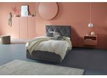 Polsterbett "Adamas", grau (anthrazit), L:210cm, Bezug: 100% Polyester, Polsterung: Polsterwatte, Material Gestell: gepolsterter Holzwerkstoff, WESTFALIA SCHLAFKOMFORT, Betten, Polsterbett, auch mit Bettkasten, Knopfheftung mit Strasssteinen