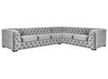Chesterfield-Sofa HOME AFFAIRE "KALINA L-Form", grau, B:307cm H:67cm T:227cm, 100% Polyester, Sofas, Chesterfield-Sofa, hochwertig Chesterfield-Ausführung