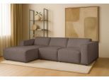 Ecksofa HOME AFFAIRE "Noord mit Kedernaht, Breite 281 cm, L-Form", braun, B:281cm H:71cm T:161cm, 100% PES, Sofas, Ecksofa, Cord, Struktur, Webstoff, mit Wellenunterfederung, Massivholzrahmen