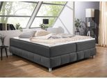 Boxspringbett HOME AFFAIRE "Salo", grau (anthrazit), B:186cm L:226cm, Komplettbetten, Boxspringbett, Ohne Kopfteil, inkl. Topper, auch in Überlänge 220 cm