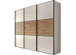 Schwebetürenschrank STAUD "Includo, Made in Germany", weiß (dekor weiß, artisan eiche), B:298cm H:222cm T:68cm, Holzwerkstoff, Schränke, Schwebetürenschrank, mit vier verschiedenen Ausstattungsvarianten