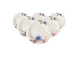 Frühstücksteller VILLEROY & BOCH "Frühstücksteller Mariefleur Gris Basic ø 21,5 cm 6er Set bunt", bunt, L:21,5cm, Speiseteller, Frühstücksteller