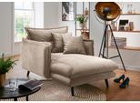 Loveseat HOME AFFAIRE "Lazio", braun (hellbraun), B:111cm H:101cm T:167cm, 100% Polyester, Sessel, Loveseat, moderner Sessel mit einer bequemen Polsterung, 2 Stk. Zierkissen