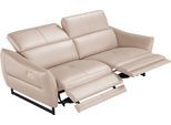 2,5-Sitzer EGOITALIANO "Dafne, elegantes Designsofa mit hohem Sitzkomfort", grün (sprite), B:208cm H:97cm T:108cm, Leder NUVOLE (Echtes Rindsleder). Halbnatürliches, halbnarbiges Rindsleder mit einer natürlichen Körnung von 1, 2 bis 1, 4 mm. Dieses Leder hat eine weiche, wachsartige Haptik mit mattem Aussehen und einem Wolkeneffekt. Es handelt sich um ein Naturleder, das die ursprünglichen Eigensc