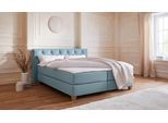 Boxspringbett HOME AFFAIRE "Harmones", grün (mint), B:203cm L:210cm, Struktur (100% Polyester), Komplettbetten, Boxspringbett, in 3 Breiten, Härtegrad auch im Mix mit je 1 Matratze in H2 und H3