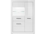 Vitrine HOME AFFAIRE "BIANCO", weiß (weiß matt, weiß mdf hochglanz), B:100cm H:142cm T:35cm, FSC-zertifizierter Holzwerkstoff, Schränke, Vitrine, Höhe 142 cm